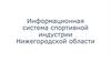 Информационная система спортивной индустрии Нижегородской области
