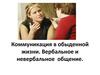 Коммуникация в обыденной жизни. Вербальное и невербальное общение