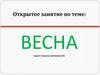 Открытое занятие по теме: ВЕСНА