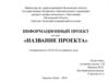 Шаблон презентации информационного проекта