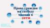 Право граждан на свободу. Мнения в сети