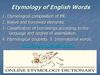 Etymology of English Words