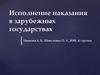 Исполнение наказания в зарубежных государствах