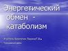 Энергетический обмен, катаболизм