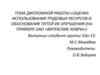 Оценка использования трудовых ресурсов и обоснование путей их улучшения ОАО «Витебские ковры»