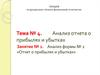 Анализ формы № 2 «Отчет о прибылях и убытках»