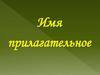Имя прилагательное. Признаки имен прилагательных