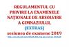 Regulamentul cu privire la examenele naţionale de absolvire a gimnaziului, (extras)