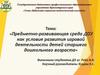 Предметно-развивающая среда ДОУ, как условие развития игровой деятельности детей старшего дошкольного возраста