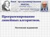 Программирование линейных алгоритмов. Логические выражения