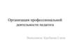 Организация профессиональной деятельности педагога