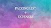 Packing list + expenses