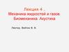 Механика жидкостей и газов. Биомеханика. Акустика.   Лекция 4