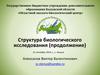 Структура биологического исследования (продолжение)