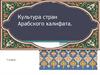 Культура стран Арабского халифата. 7 класс