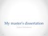 My master's dissertation