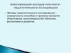 Классификация методов психолого-педагогического исследования