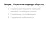 Социальная структура общества. Лекция 9