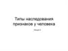 Типы наследования признаков у человека