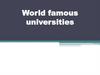 World famous universities