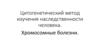 Цитогенетический метод изучения наследственности человека. Хромосомные болезни