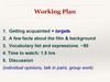 Working Plan
