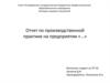 Отчет по производственной практике на предприятии. Шаблон