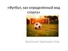 Футбол, как определённый вид спорта