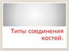 Типы соединения костей