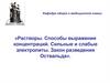 Растворы. Способы выражения концентраций. Сильные и слабые электролиты. Закон разведения Оствальда