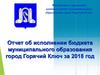 Отчет об исполнении бюджета муниципального образования город Горячий Ключ за 2018 год