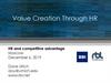 Value Creation Through HR