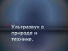 Ультразвук в природе и технике