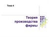 Теория производства фирмы. Тема 4