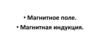 Магнитное поле. Магнитная индукция