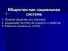 Общество как социальная система