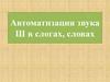 Автоматизация звука Ш в слогах и словах