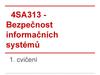 4SA313 - Bezpečnost informačních systémů