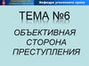 Объективная сторона преступления. (Тема 6)