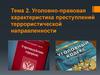 Уголовно-правовая характеристика преступлений террористической направленности