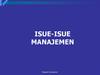 Isue-isue manajemen