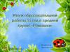 Итоги образовательной работы за год в средней группе «Ромашки»