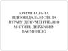 Кримінальна відповідальність за втрату документів, що містять державну таємницю