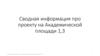 Сводная информация про проекту на Академической площади 1,3