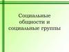 Социальные общности и социальные группы