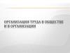 Организация труда в обществе и в организации