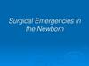 Surgical Emergencies in the Newborn