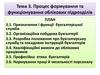 Процес формування та функціонування облікових підрозділів