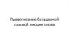 Правописание безударной гласной в корне слова