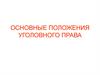 Основные положения уголовного права